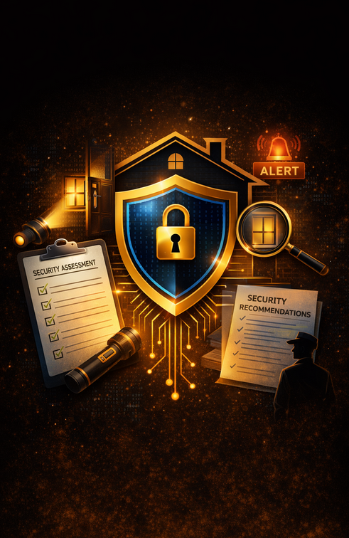 Private, professional assessments of your home’s physical security. We identify real-world risks—doors, windows, entry points, and general access vulnerabilities—and provide clear, actionable recommendations to enhance safety and peace of mind, without performing locksmith or cyber-focused work. The focus is on practical, preventive improvements to reduce exposure to intrusions and improve overall household security.